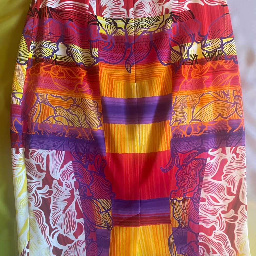 Peter Pilotto Abstract Multicolor Statement Pencil Skirt High Waist UK8 US4 - Picture 6 of 8